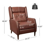 Poltrona reclinabile Mid-Century in similpelle con gambe in legno