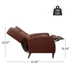 Poltrona reclinabile Mid-Century in similpelle con gambe in legno