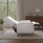Poltrona reclinabile Mid-Century in similpelle con gambe in legno