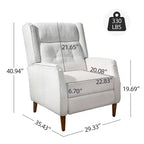Poltrona reclinabile Mid-Century in similpelle con gambe in legno