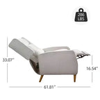 Poltrona reclinabile Mid-Century in similpelle con gambe in legno