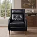 Poltrona reclinabile Mid-Century in similpelle con gambe in legno