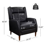 Poltrona reclinabile Mid-Century in similpelle con gambe in legno