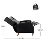 Poltrona reclinabile Mid-Century in similpelle con gambe in legno