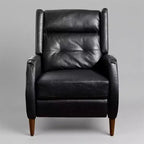 Art Leon Mid-century Recliner, Faux Leather Lounge Chair with Wood Chair Legs