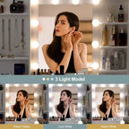 Tavolo da Trucco con Sedia, Specchio Illuminato Regolabile e Cassetti