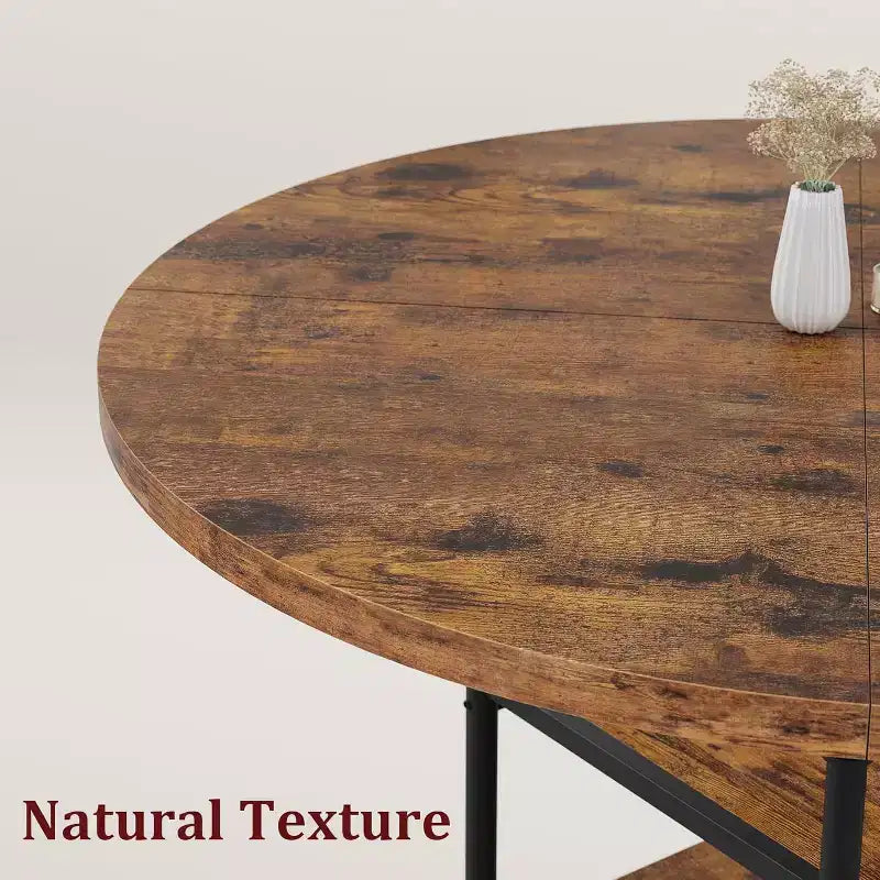 47-Inch Round Wooden Dining Table for 4 to 6 People