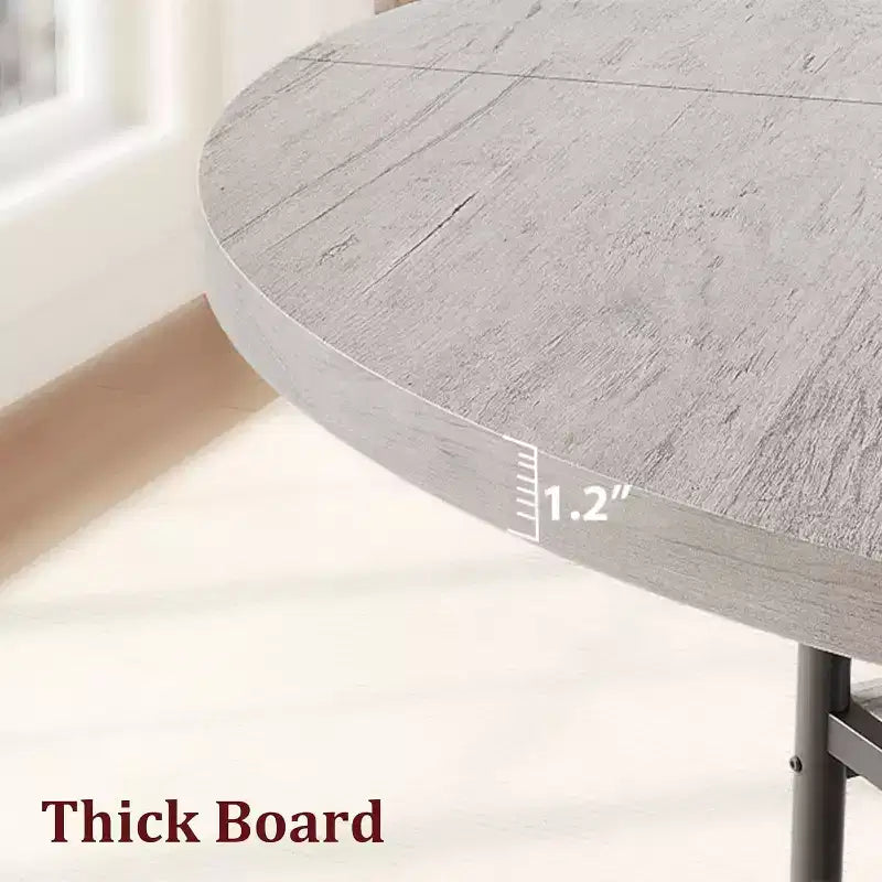 47-Inch Round Wooden Dining Table for 4 to 6 People