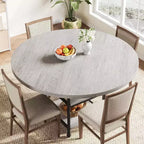 47-Inch Round Dining Table for 4-6 ,Wooden Round Kitchen Table