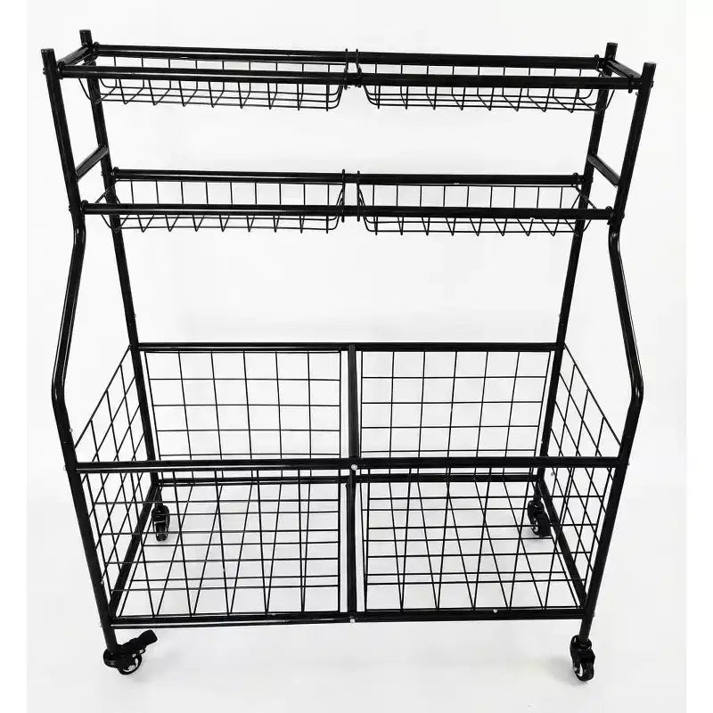 Rolling Ball Cart with Wheels for Sports Equipment and Garage Storage