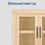 Credenza rustica con 4 ante in vetro per ingresso, cucina e soggiorno