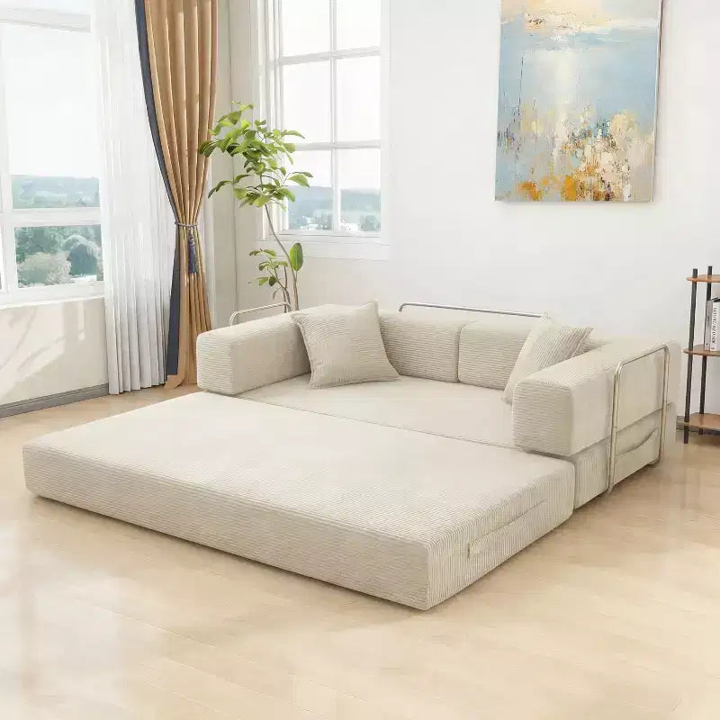 78-Inch Folding Sofa Bed Convertible Corduroy Couch, 4-in-1 Modular Floor Sleeper
