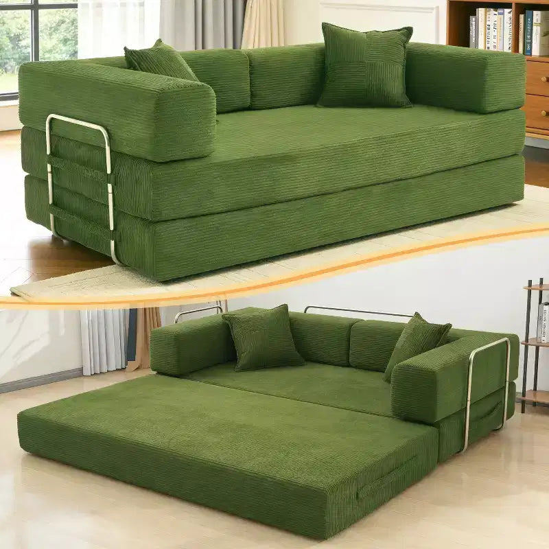 78-Inch Folding Sofa Bed Convertible Corduroy Couch, 4-in-1 Modular Floor Sleeper