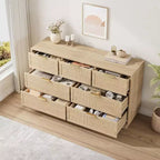 Cassettiera in Rattan Boho con Maniglie Oro e Struttura in Legno Nero
