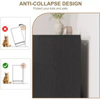 Cassettiera in Rattan Boho con Maniglie Oro e Struttura in Legno Nero
