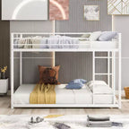 FAMYYT Full Size Metal Bunk Bed?With Ladder, Safety Guaranteed, Easy Assembly