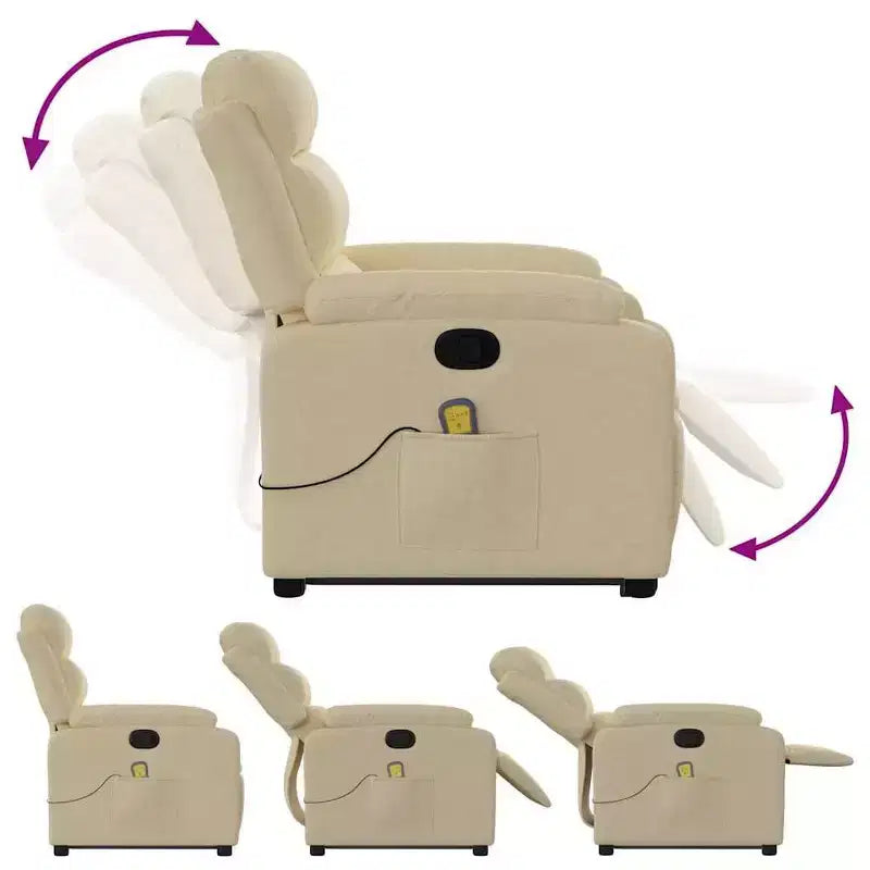 Stand-Up Massage Recliner Chair in Light Grey