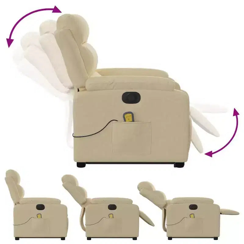 Stand-Up Massage Recliner Chair in Light Grey