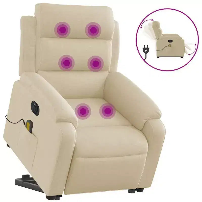 Stand-Up Massage Recliner Chair in Light Grey