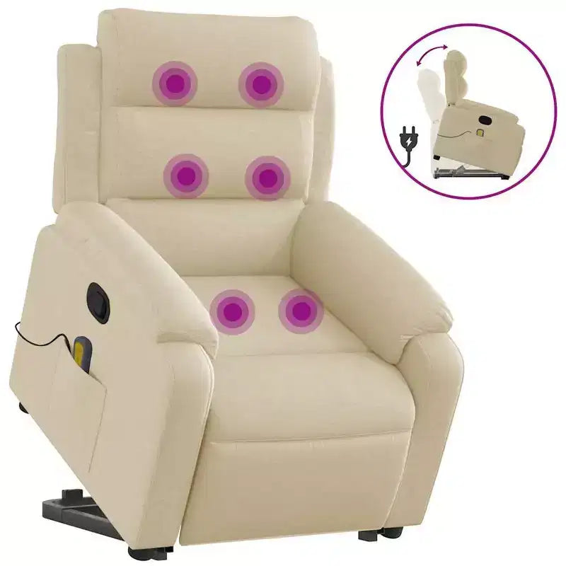 Stand-Up Massage Recliner Chair in Light Grey