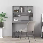 Scrivania in legno ingegnerizzato grigio cemento, 102,1 x 45 x 148,1 cm