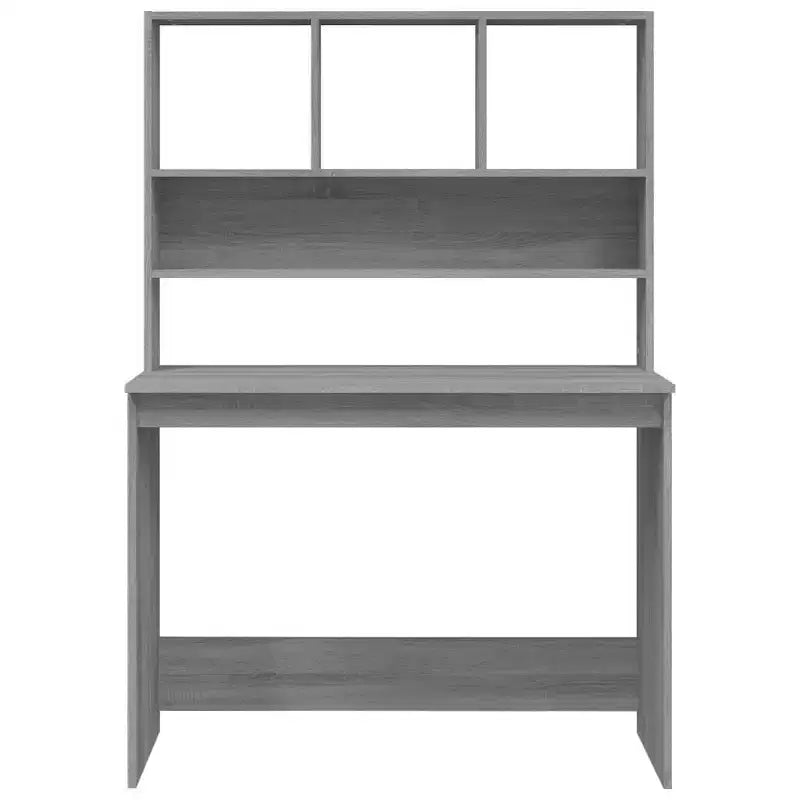 Concrete Grey Engineered Wood Desk, 40.2 x 17.7 x 58.3 Inches