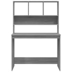 Scrivania in legno ingegnerizzato grigio cemento, 102,1 x 45 x 148,1 cm