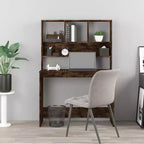 Scrivania in legno ingegnerizzato grigio cemento, 102,1 x 45 x 148,1 cm