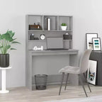 Scrivania in legno ingegnerizzato grigio cemento, 102,1 x 45 x 148,1 cm