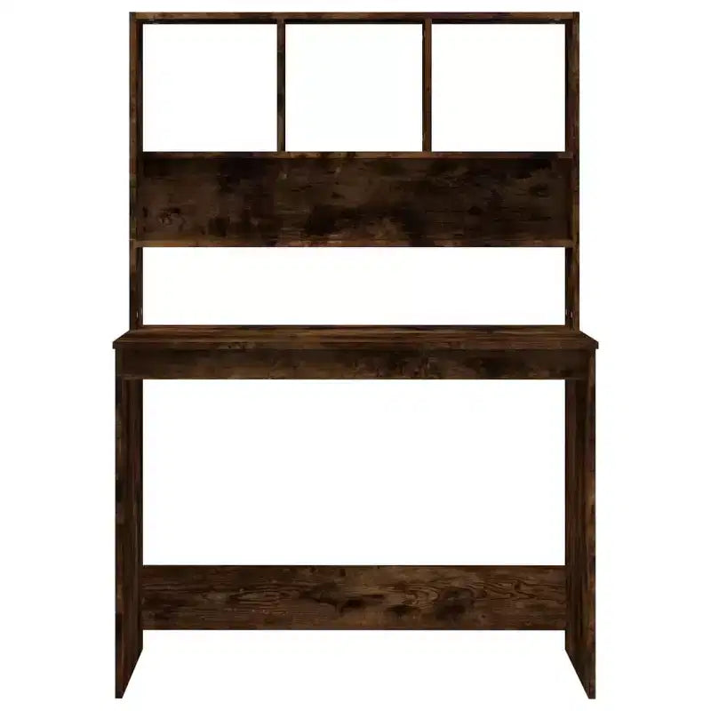Concrete Grey Engineered Wood Desk, 40.2 x 17.7 x 58.3 Inches