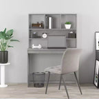 Scrivania in legno ingegnerizzato grigio cemento, 102,1 x 45 x 148,1 cm