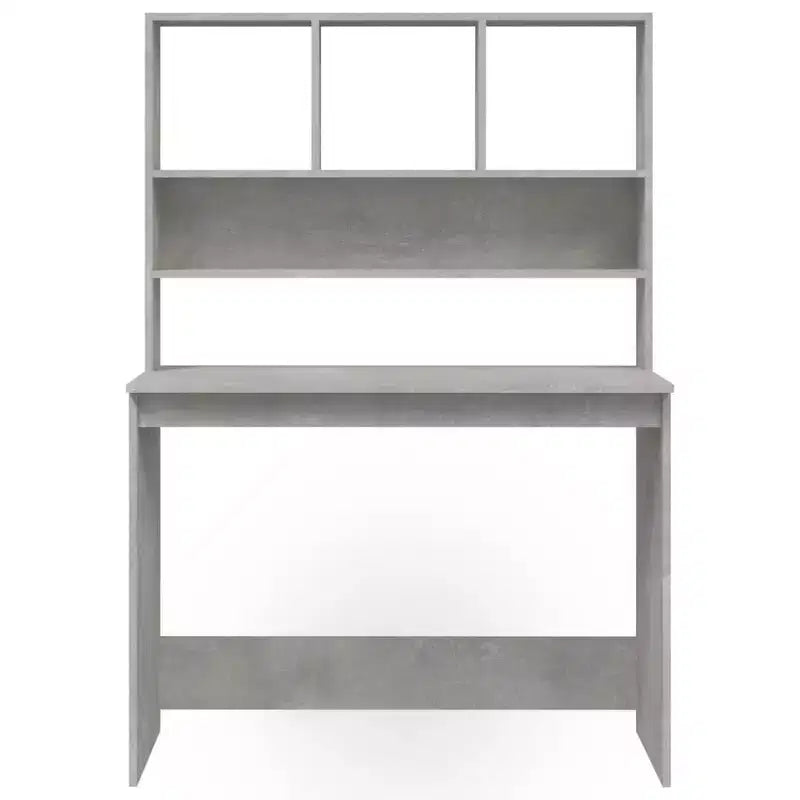 Concrete Grey Engineered Wood Desk, 40.2 x 17.7 x 58.3 Inches