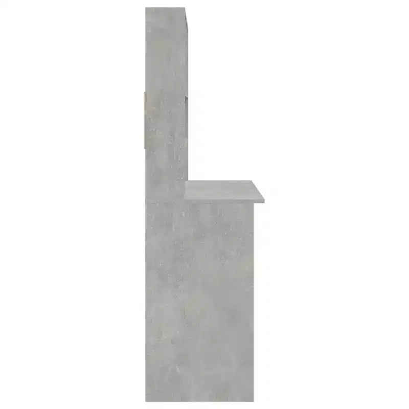 Concrete Grey Engineered Wood Desk, 40.2 x 17.7 x 58.3 Inches