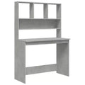 Concrete Grey Engineered Wood Desk, 40.2 x 17.7 x 58.3 Inches