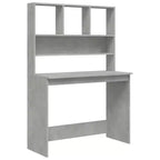 Scrivania in legno ingegnerizzato grigio cemento, 102,1 x 45 x 148,1 cm