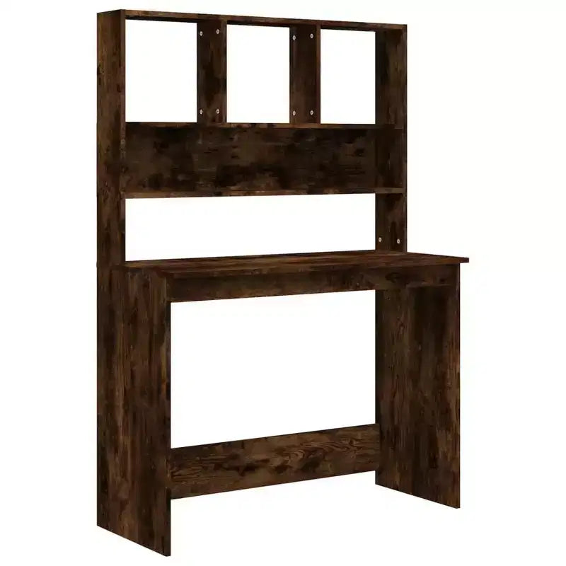 Concrete Grey Engineered Wood Desk, 40.2 x 17.7 x 58.3 Inches