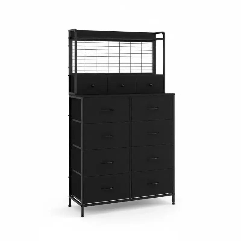 Smart Dresser with 11 Fabric Drawers, Charging Station, and RGB LED Lights