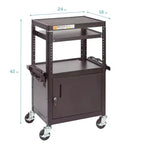 Carrello per Presentazioni Multimediali AV Mobile con Carrello di Ricarica a 12 Scomparti, Nero