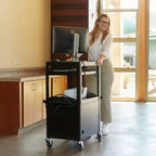 Carrello per Presentazioni Multimediali AV Mobile con Carrello di Ricarica a 12 Scomparti, Nero