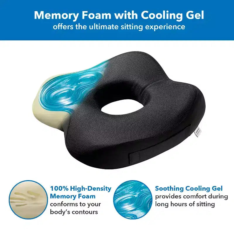 Ergonomic Office Seat Cushion with Memory Foam and Gel Filling