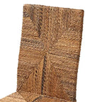 Sedia da pranzo moderna bohémien in legno di mogano marrone scuro e alghe marine