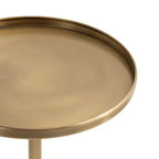 Tavolino Rotondo Tira con Finitura in Ottone Anticato