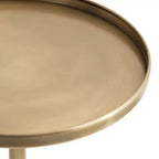 Tavolino Rotondo Tira con Finitura in Ottone Anticato